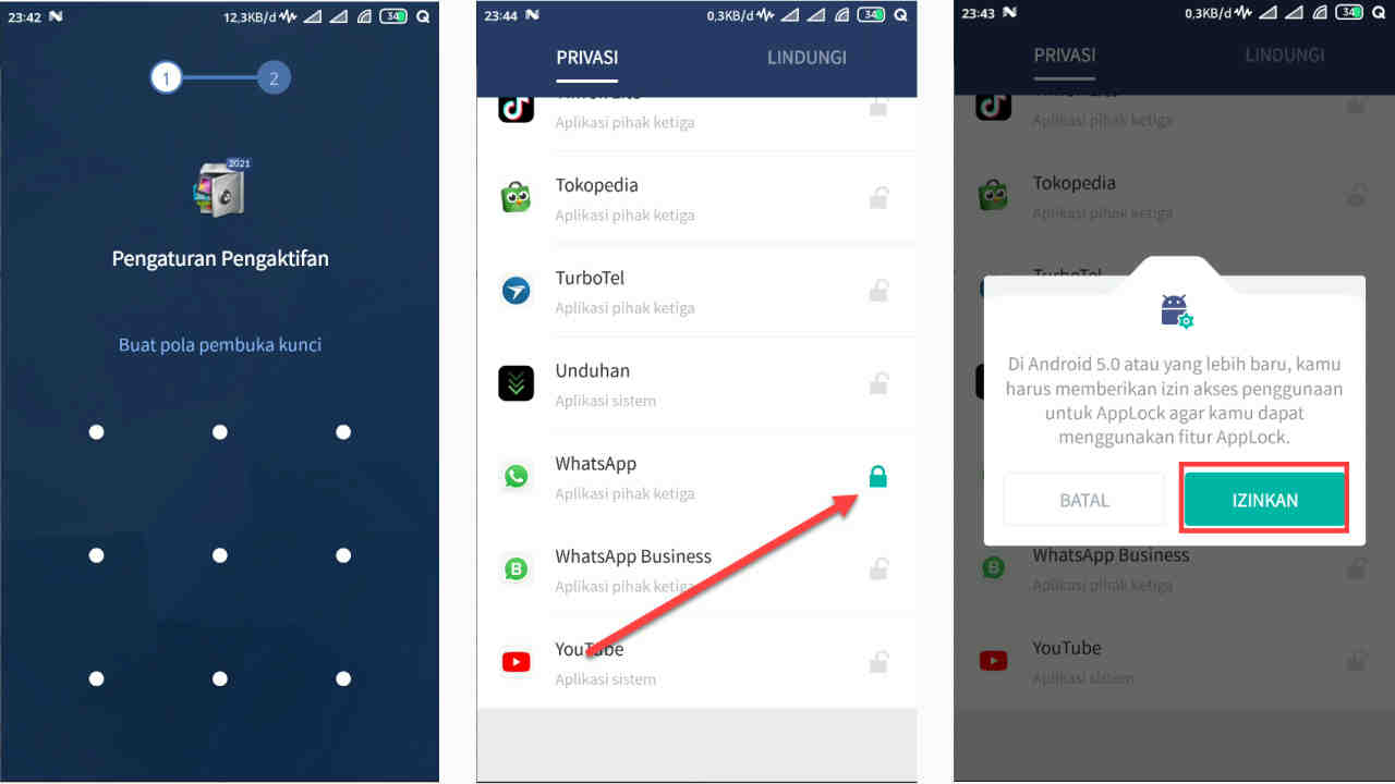 2 Cara Mengunci WhatsApp Dengan Pola Pattern Mudah