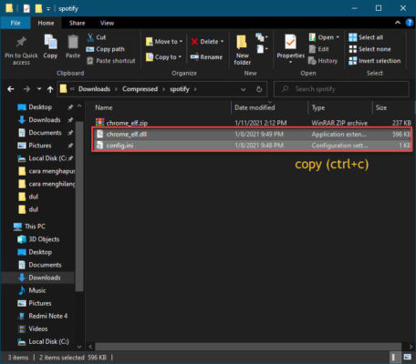 copy file config dan chrome_elf