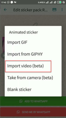 import atau masukan video ke stiker wa