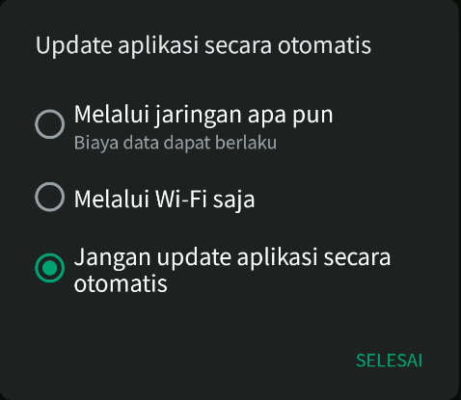 mengatasi tidak bisa download dengan Matikan Update Otomatis di Google Play Store