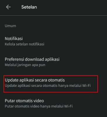 Matikan Update Otomatis di Google Play Store