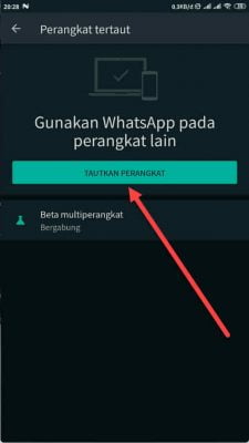pilih tombol tautkan perangkat WhatsApp