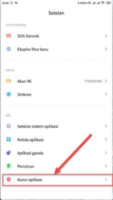 menu kunci aplikasi instagram di android