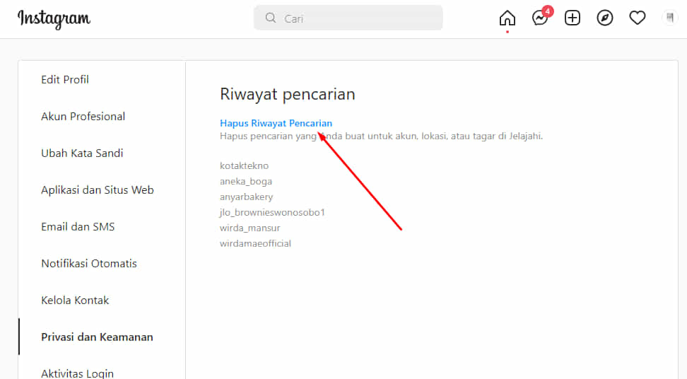 2 Cara Hapus Riwayat Pencarian Instagram Dengan Cepat