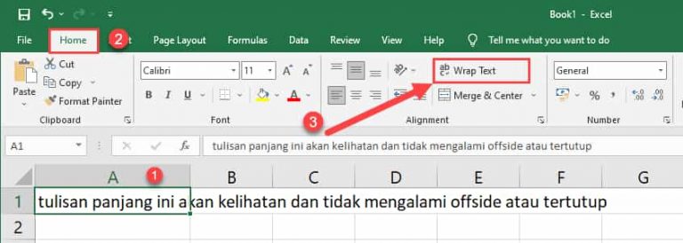 Cara Membuat Teks Panjang Menjadi Satu Kolom Di Excel