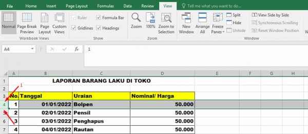 Cara Membuat Judul Excel Tidak Bergerak Saat Discroll