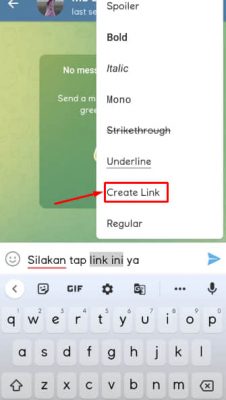 Cara Membuat Link di Telegram Pada Teks
