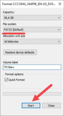format flashdisk fat32